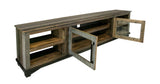 2 Door 93" TV Stand | Loft Brown Pine Wood Collection