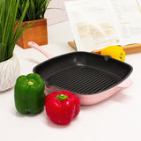 BergHOFF Neo Cast Iron Square Grill Pan 11", Pink