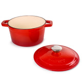BergHOFF Neo Cast Iron 3qt. Round Dutch Oven 8" with Lid, Red
