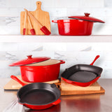 BergHOFF Neo Cast Iron Fry Pan 10", Red