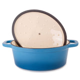 BergHOFF Neo Cast Iron 8qt. Oval Dutch Oven 13" with Lid, Blue