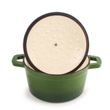 BergHOFF Neo Cast Iron 7qt. Round Dutch Oven 11" with Lid, Green
