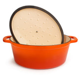 BergHOFF Neo Cast Iron 8qt. Oval Dutch Oven 13" with Lid, Orange