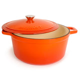 BergHOFF Neo Cast Iron 7qt. Round Dutch Oven 11" with Lid, Orange