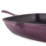 BergHOFF Neo 2pc Cast Iron 10" Fry Pan & 11" Grill Pan Cookware Set, Purple