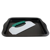 BergHOFF Perfect Slice 7Pc Steel Set, 14" Cookie Sheet with Tool, 9" Round Cake Pan with Tool, 13" Covered Bake Pan with Tool