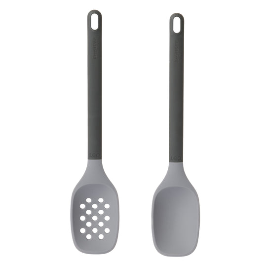 BergHOFF Leo 2Pc Utensil Serve Set, Heat-resistant Silicone, Gray