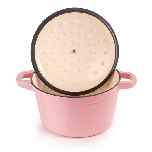 BergHOFF Neo Cast Iron 3qt. Round Dutch Oven 8" with Lid, Pink