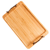 BergHOFF Bamboo Serving Tray with Wrought Iron Handles, 15.5"