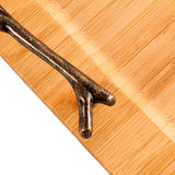 BergHOFF Bamboo Serving Tray with Wrought Iron Handles, 15.5"