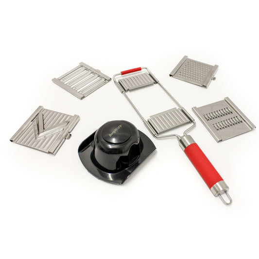BergHOFF 6Pc Multi Slicer Pro Mandolin, Red