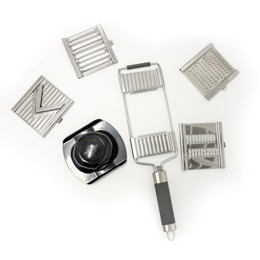 BergHOFF 6Pc Multi Slicer Pro Mandolin, Grey