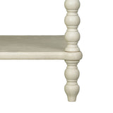 26"H Large Turned Wood Spindle Nightstand, Antique Cream