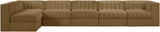 Rummi - Velvet Performance Fabric Upholstered 6 Piece Modular Sectional, L-Shaped (Right)