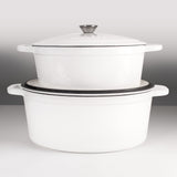 BergHOFF Neo Cast Iron 5qt. Oval Dutch Oven 11.5" with Lid, White