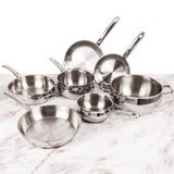 BergHOFF Belly Shape 12pc 18/10 Stainless Steel Cookware Set, SS Lids
