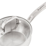 BergHOFF Belly Shape 18/10 Stainless Steel 6.25" Sauce Pan with Glass Lid, 1.5qt.
