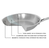 BergHOFF Professional Tri-Ply 18/10 Stainless Steel 10'' Fry Pan