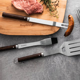 BergHOFF 3Pc BBQ Tools Set with wood handles