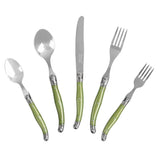 20-Piece Stainless-Steel Laguiole Flatware Set, Spring Green