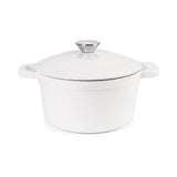 BergHOFF Neo 3pc Cast Iron Cookware Set, Grill Pan & Round Dutch Oven, White