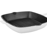 BergHOFF Neo 3pc Cast Iron Cookware Set, Grill Pan & Round Dutch Oven, White