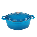 BergHOFF Neo 6pc Cast Iron Dutch Oven Cookware Set with Lids, Blue