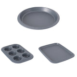 BergHOFF GEM Non-stick 3Pc Bakeware Set , Small Cookie Sheet, Cupcake Pan and Pie Pan