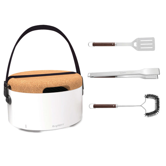 BergHOFF Tabletop BBQ with Tools, White