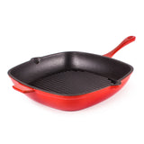 BergHOFF Neo 4pc Cast Iron Grill & Fry Pan Set, Red