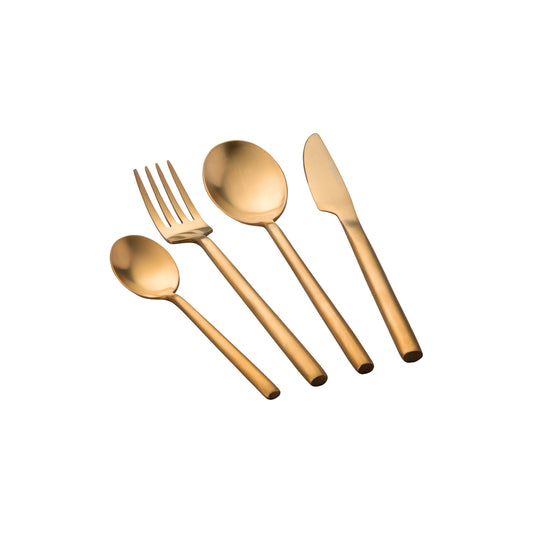 BergHOFF Gem 40pc Dinnerware & Flatware Set, White & Gold