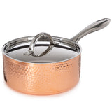 BergHOFF Vintage Tri-Ply Copper 8" Saucepan 3qt. with Lid, Hammered