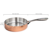 BergHOFF Vintage Tri-Ply Copper 9.5" Deep Skillet, Hammered