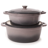 BergHOFF Neo Cast Iron 5qt. Oval Dutch Oven 11.5" with Lid, Oyster