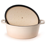 BergHOFF Neo Cast Iron 8qt. Oval Dutch Oven 13" with Lid, Meringue