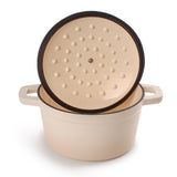 BergHOFF Neo Cast Iron 3qt. Round Dutch Oven 8" with Lid, Meringue
