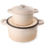BergHOFF Neo Cast Iron 3qt. Round Dutch Oven 8" with Lid, Meringue