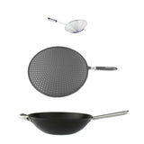BergHOFF Geminis 3Pc Non-stick Spun Cast Aluminum 13.5" Wok With Silicone Screen & Skimmer