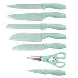 BergHOFF Leo 8Pc Stainless Steel Kitchen Knife Set with Universal Knife Block, Mint