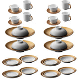 BergHOFF Gem 32pc Dinnerware Service for 4, White & Gold