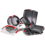 BergHOFF 11Pc Perfect Slice Bakeware Set, Grey & Red
