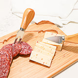 BergHOFF Stainless Steel 4pc Cheese Knives with Bamboo Paddle Board Set, 22x7.9x1"