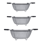 BergHOFF Essentials 3Pc Graduated Colander Set, 18/10 Stainless Steel, Sturdy Feet