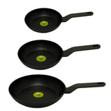 BergHOFF Leo 3Pc Non-stick Cookware Set 8", 10" & 11", Black
