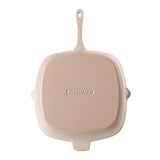 BergHOFF Neo 2pc Cast Iron 11" Grill Pan with Slotted Steak Press, Meringue