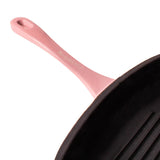 BergHOFF Neo 2pc Cast Iron 11" Grill Pan with Slotted Steak Press, Pink