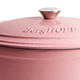 BergHOFF Neo 3pc Cast Iron Cookware Set, Grill Pan & Round Dutch Oven, Pink