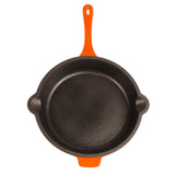BergHOFF Neo 5pc Cast Iron Oval Dutch Oven Set with 10" Fry Pan, 5qt. & 8qt., Orange