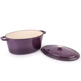 BergHOFF Neo 5pc Cast Iron Oval Dutch Oven Set with 10" Fry Pan, 5qt. & 8qt., Purple