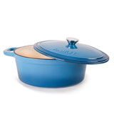 BergHOFF Neo 4Pc Cast Iron Cookware Set, 5qt. & 8qt. Covered Dutch Oven, Blue